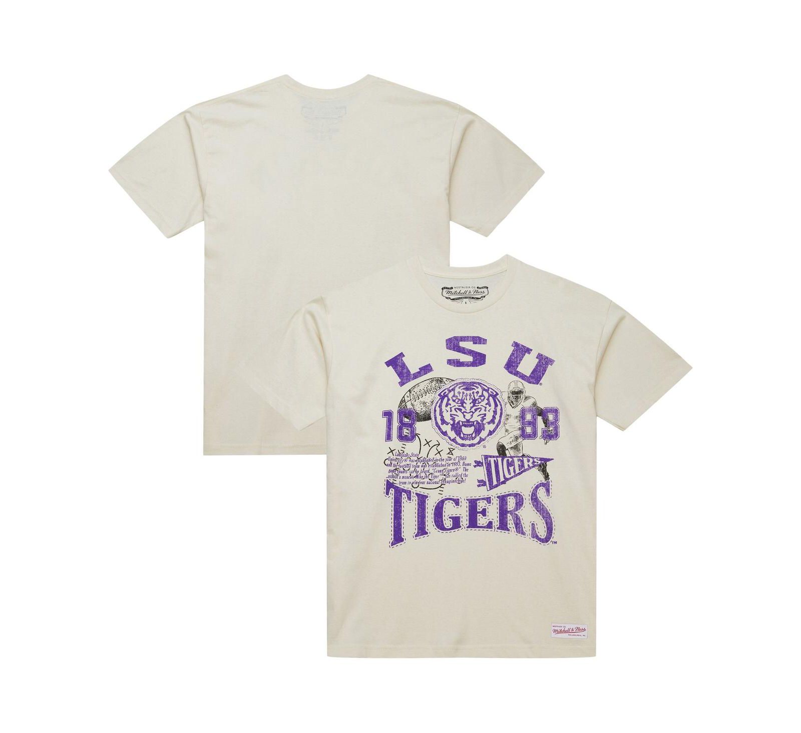 Mitchell & Ness Мужская футболка Cream LSU Tigers Heritage Scholar