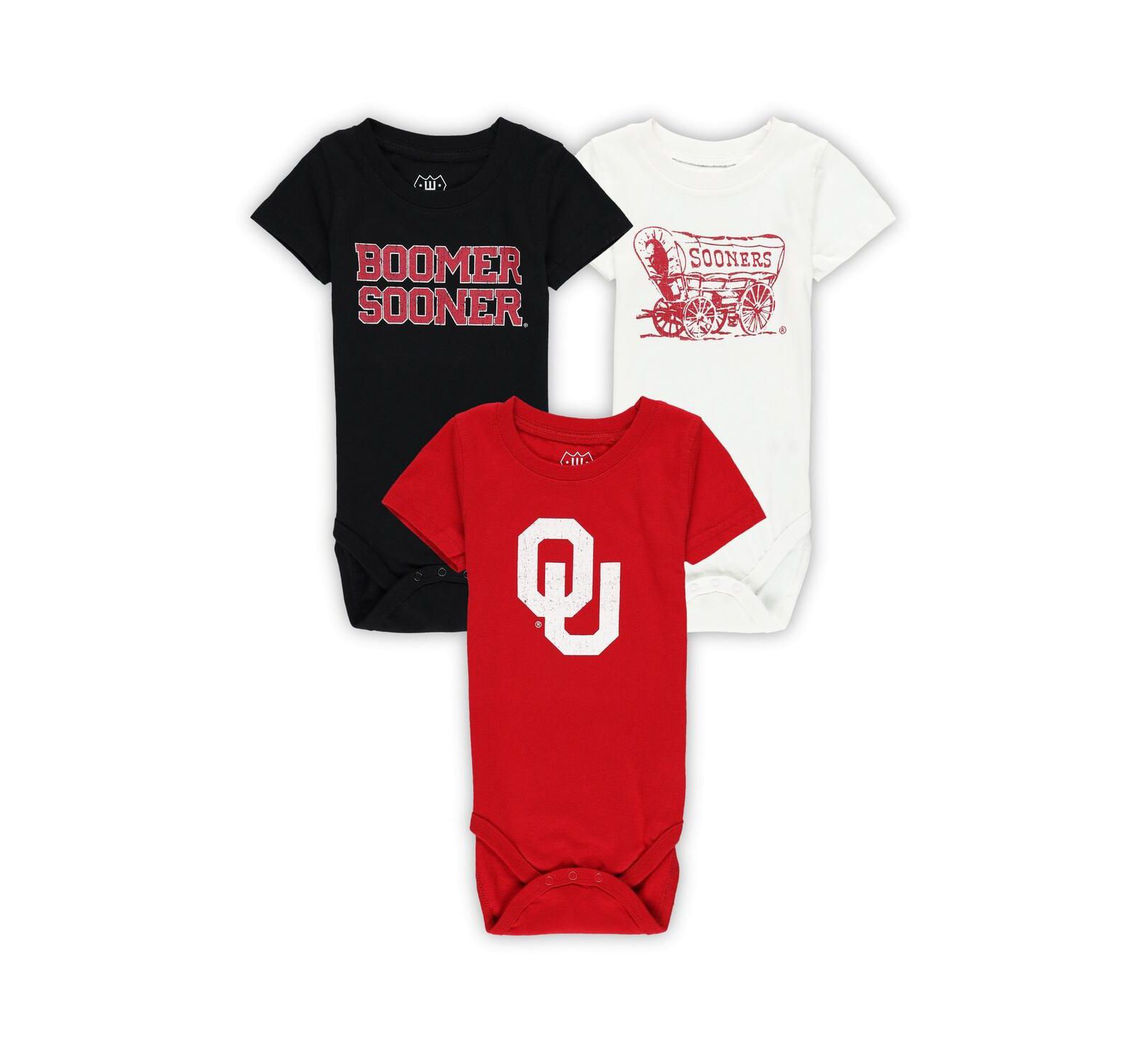 Комплект боди Wes & Willy Baby Boys and Girls Oklahoma Sooners 3-Pack
