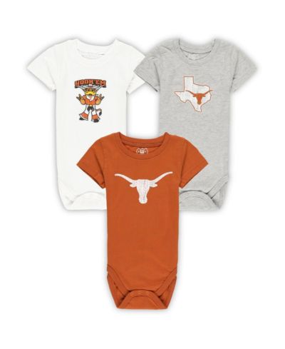 Wes & Willy Baby Boys and Girls Texas Longhorns 3-Pack Bodysuit Set