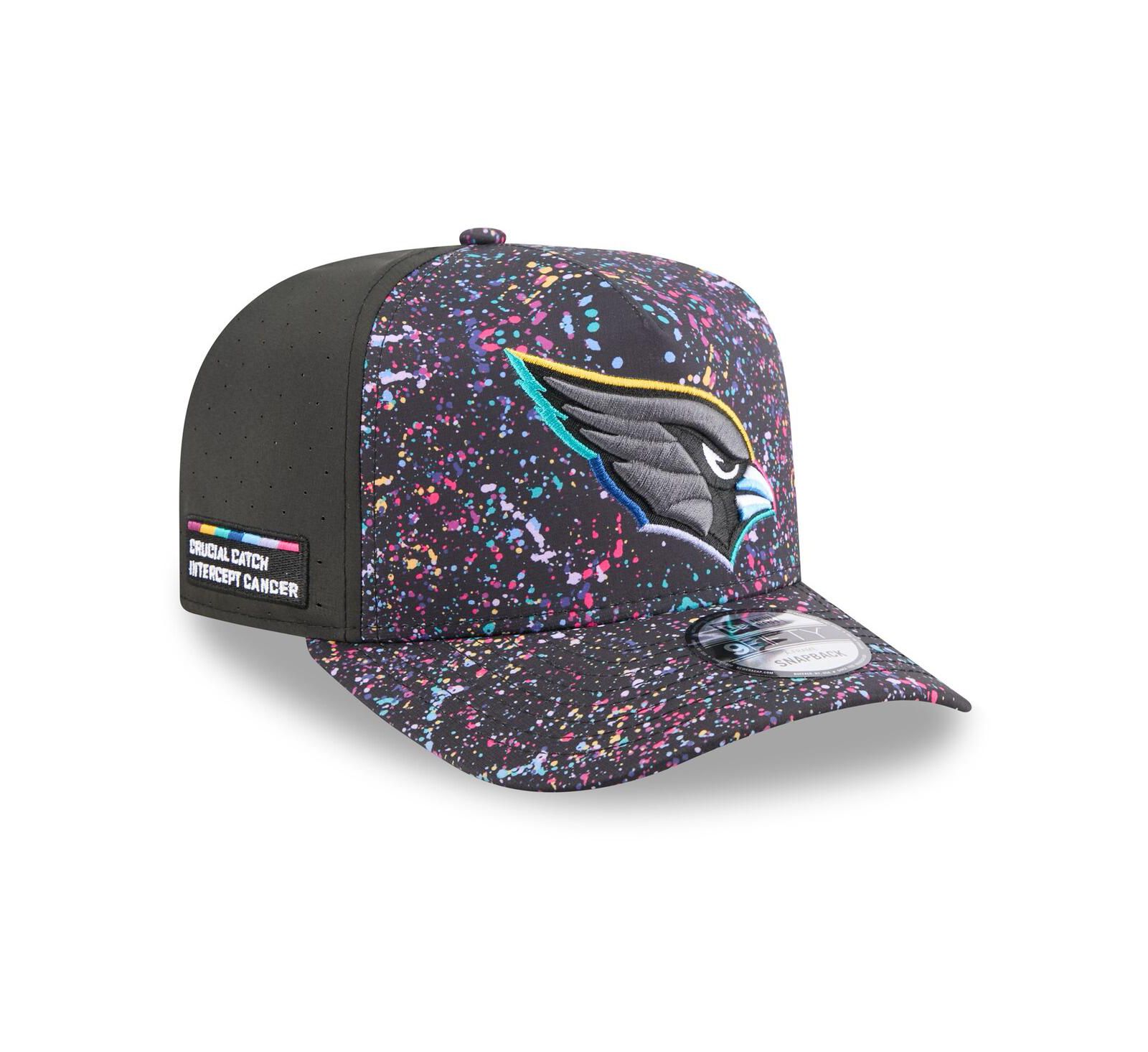 New Era Men's Black Arizona Cardinals 2025 NFL Crucial Catch A-Frame 9FIFTY Snapback Hat