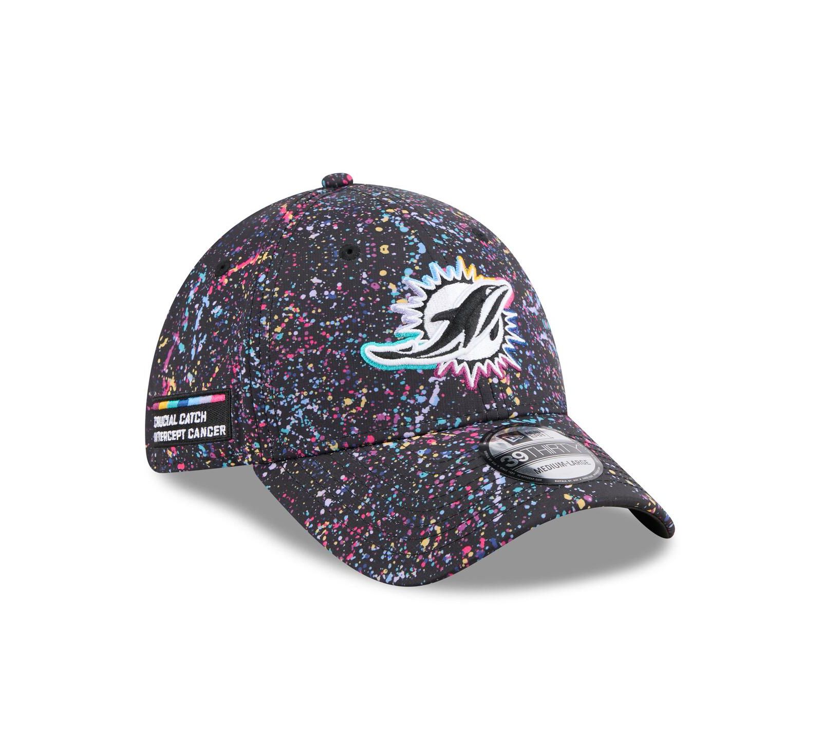 Мужская кепка New Era Black Miami Dolphins 2025 NFL Crucial Catch 39THIRTY Flex