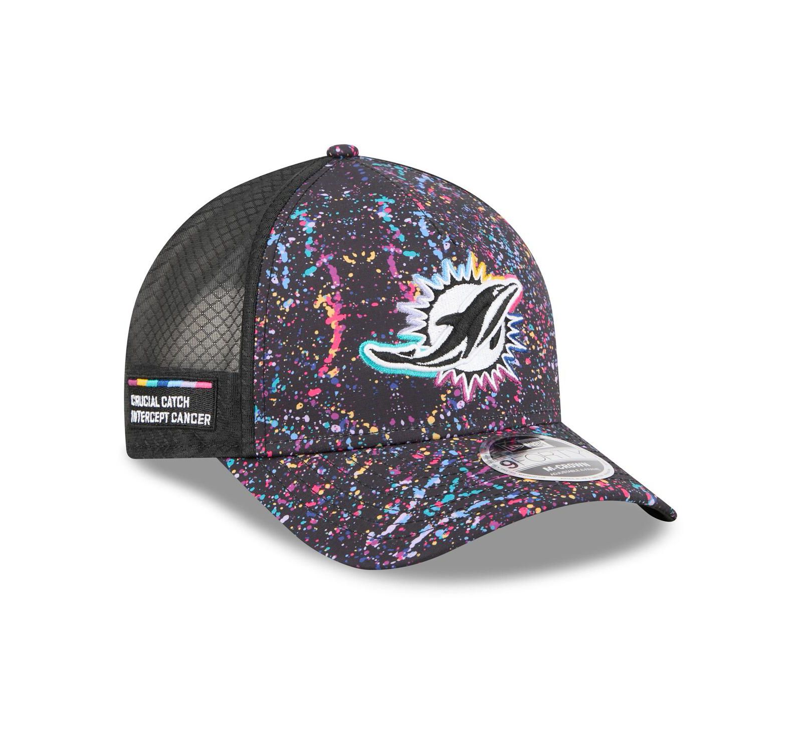 Мужская бейсболка New Era Miami Dolphins 2025 NFL Crucial Catch 9FORTY, черная