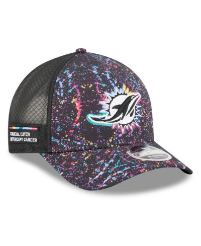 New Era Men's Black Miami Dolphins 2025 NFL Crucial Catch 9FORTY Adjustable Hat