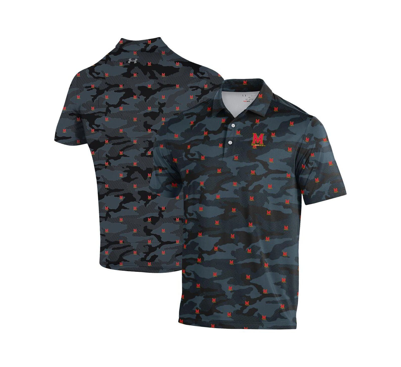 Мужская поло-рубашка Under Armour Black Maryland Terrapins Gameday ArmourFuse