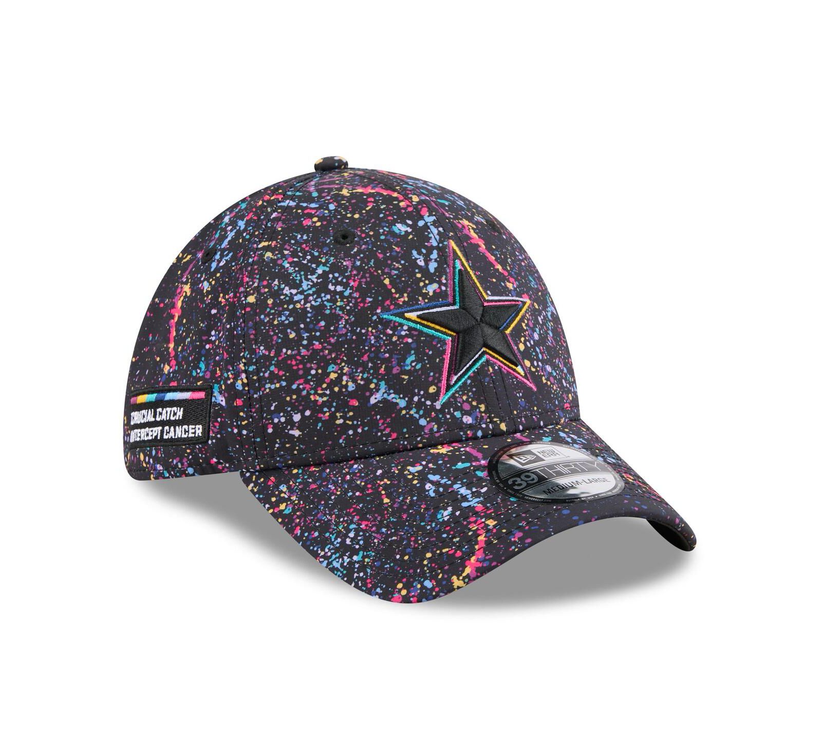 Мужская кепка New Era Black Dallas Cowboys 2025 NFL Crucial Catch 39THIRTY Flex