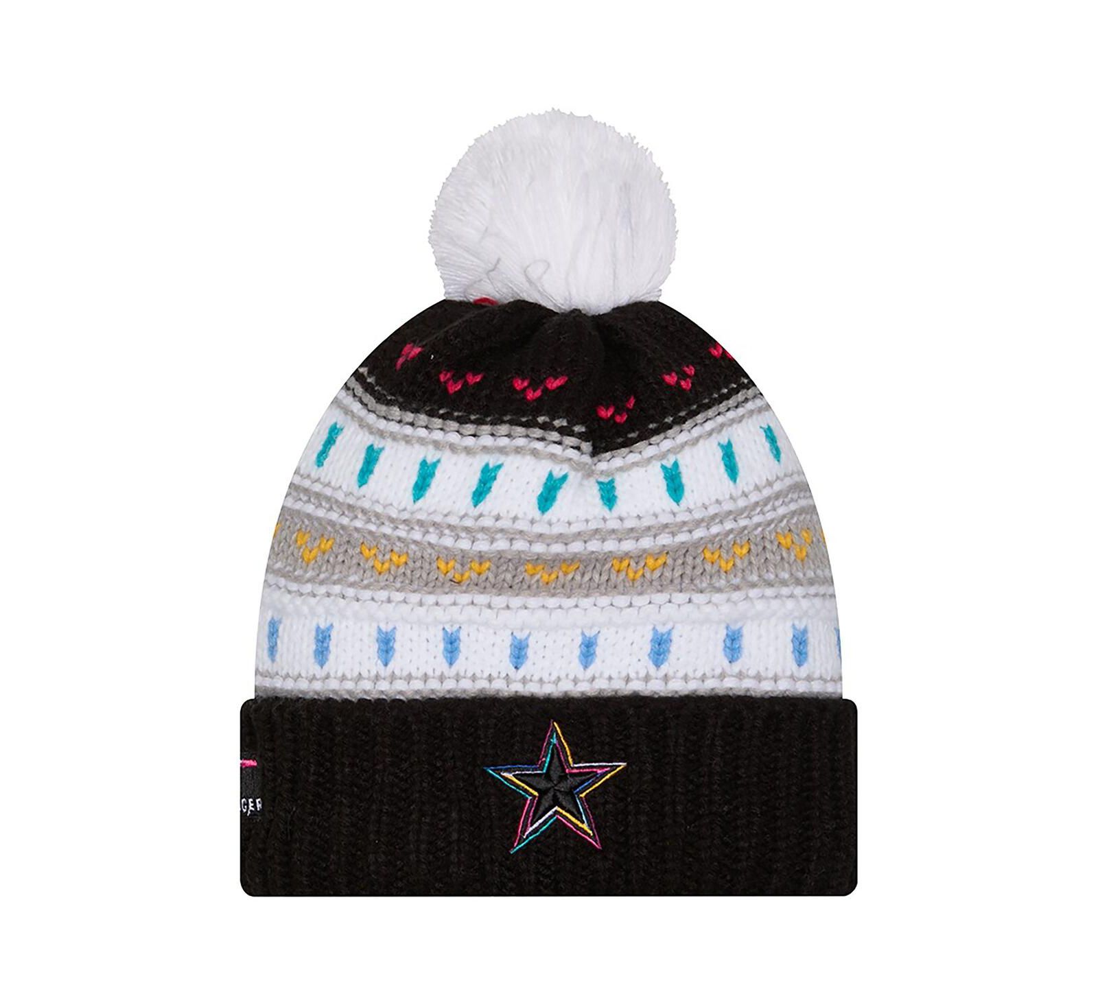 New Era Women's Black Dallas Cowboys 2025 NFL Crucial Catch Cuffed Knit with Pom Hat