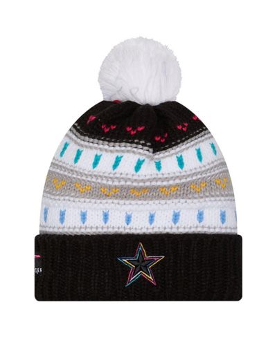New Era Women's Black Dallas Cowboys 2025 NFL Crucial Catch Cuffed Knit with Pom Hat