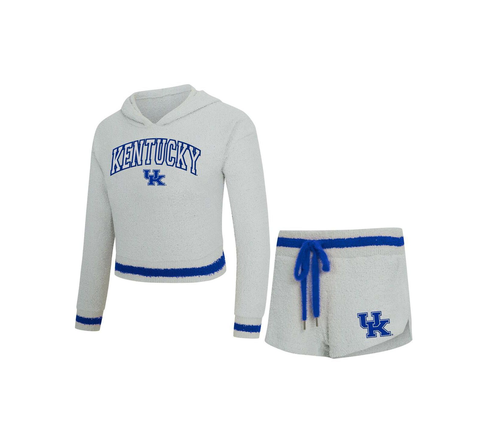 Женский комплект Concepts Sport Kentucky Wildcats Whitley Long Sleeve Hoodie и Shorts