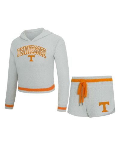 Женский комплект из худи с длинным рукавом и шорт Concepts Sport Women's 2-Piece Gray/Tennessee Orange Tennessee Volunteers Whitley