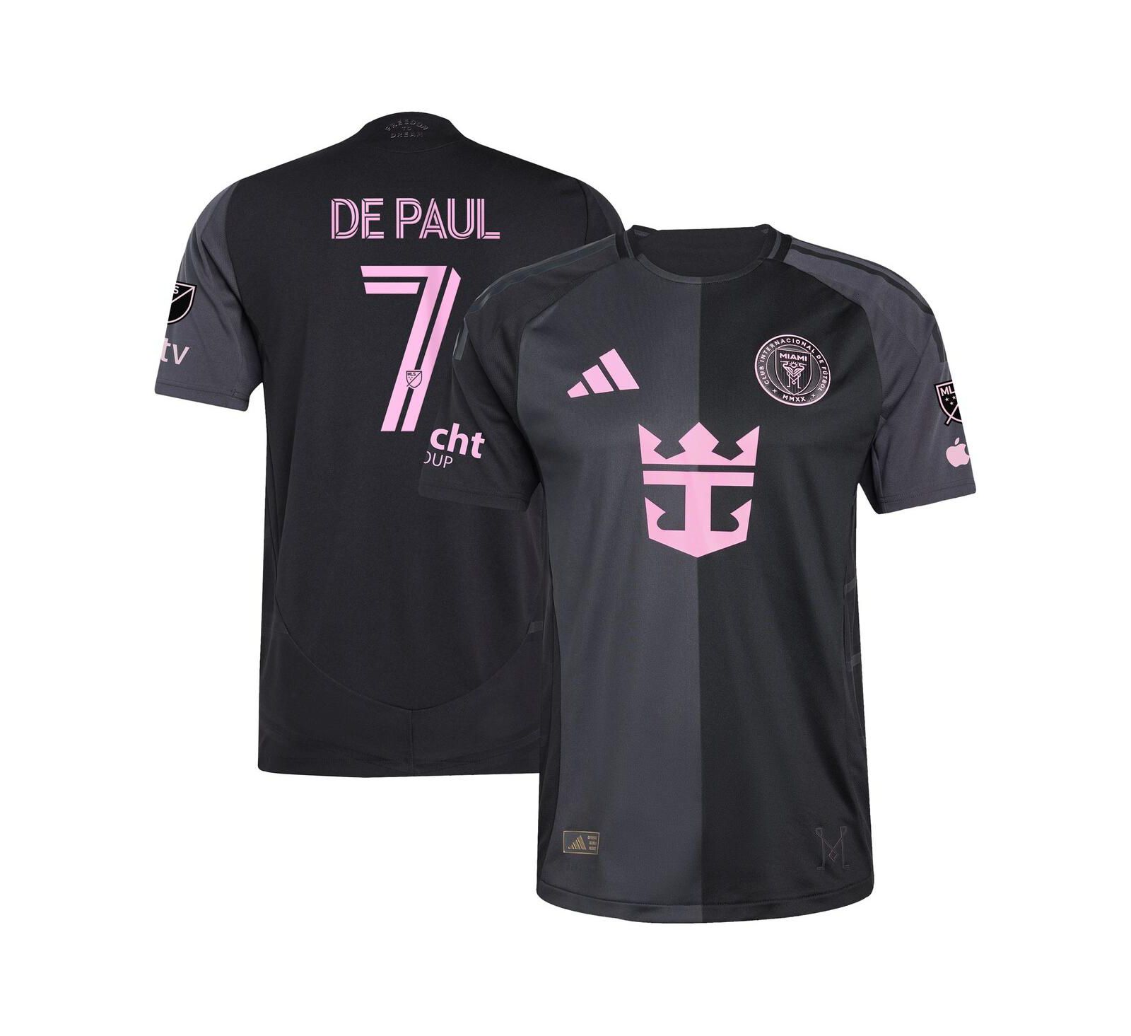 Мужская джерси Adidas Rodrigo De Paul Black Inter Miami CF 2025 The Fortitude Kit Authentic Player