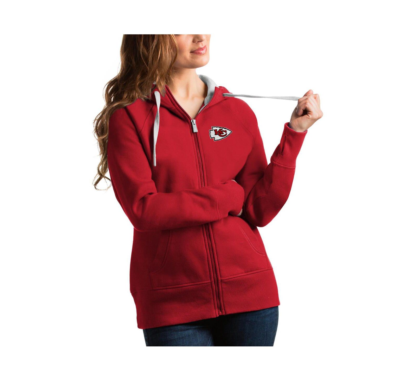 Antigua Женский красный Antigua Kansas City Chiefs Victory Full-Zip Hoodie