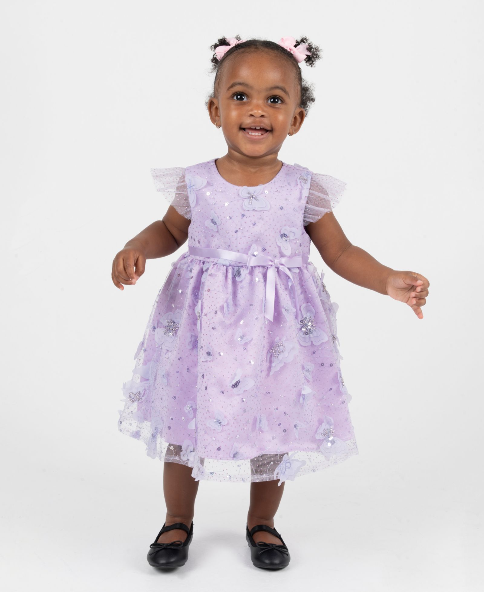 Платье Rare Editions Baby Girls' Short-Sleeve 3D Butterfly Social