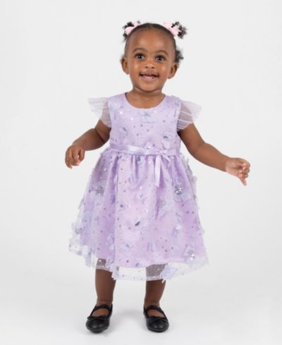 Платье Rare Editions Baby Girls' Short-Sleeve 3D Butterfly Social
