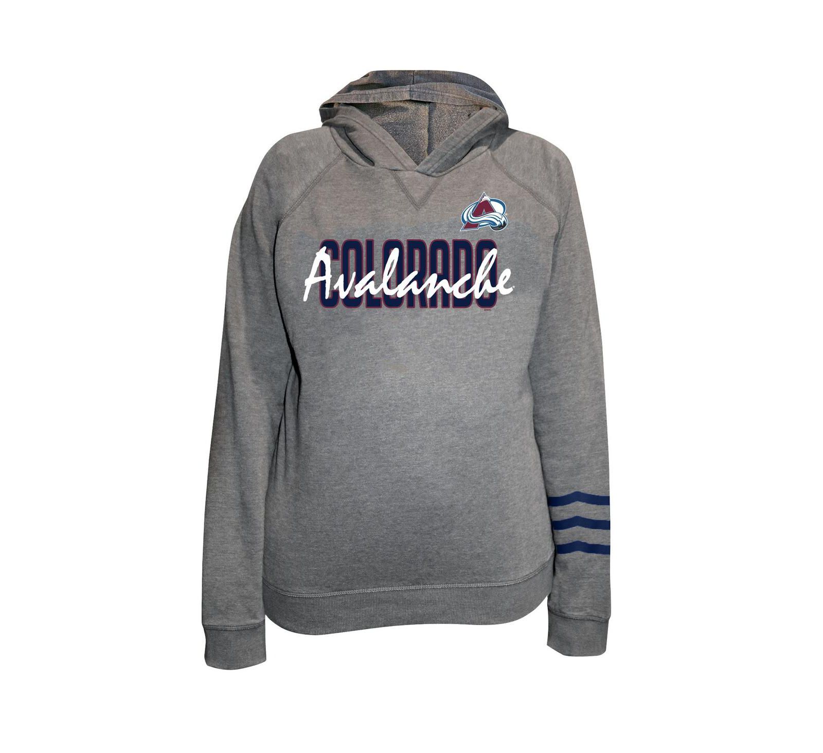 Fanatics Women's Heather Gray Colorado Avalanche Plus Size Lightweight Fleece Raglan Pullover Hoodie
