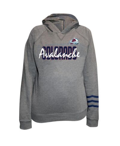 Женская серая флисовая толстовка Plus Size Fanatics Colorado Avalanche Raglan Pullover Hoodie