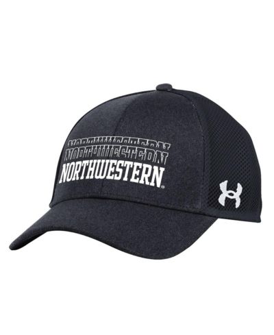 Under Armour Мужская кепка Northwestern Wildcats 2024 Sideline Blitzing Trucker, черная