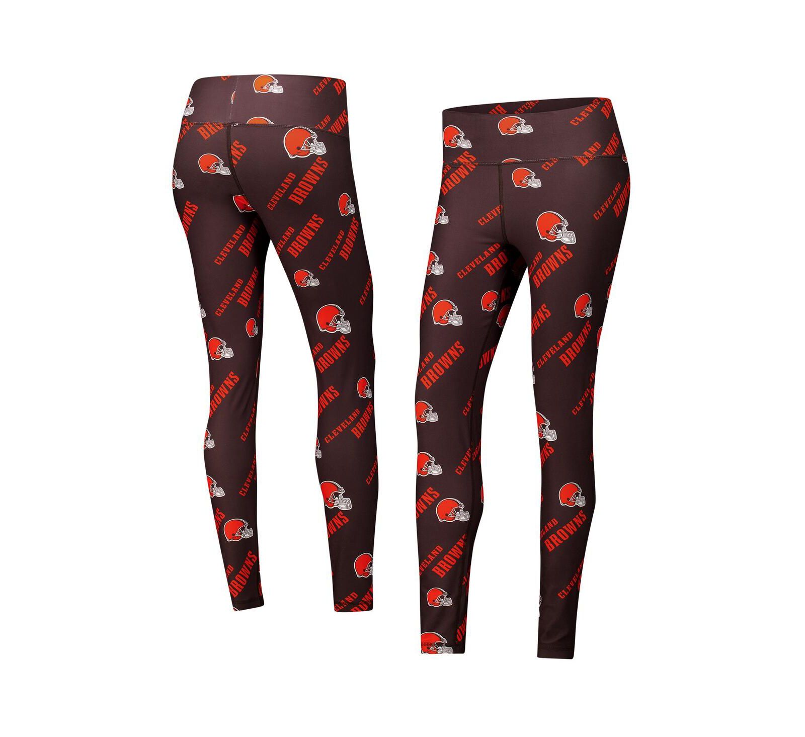 Concepts Sport Women's Brown Cleveland Browns Breakthrough Allover Print Knit Sleep Leggings