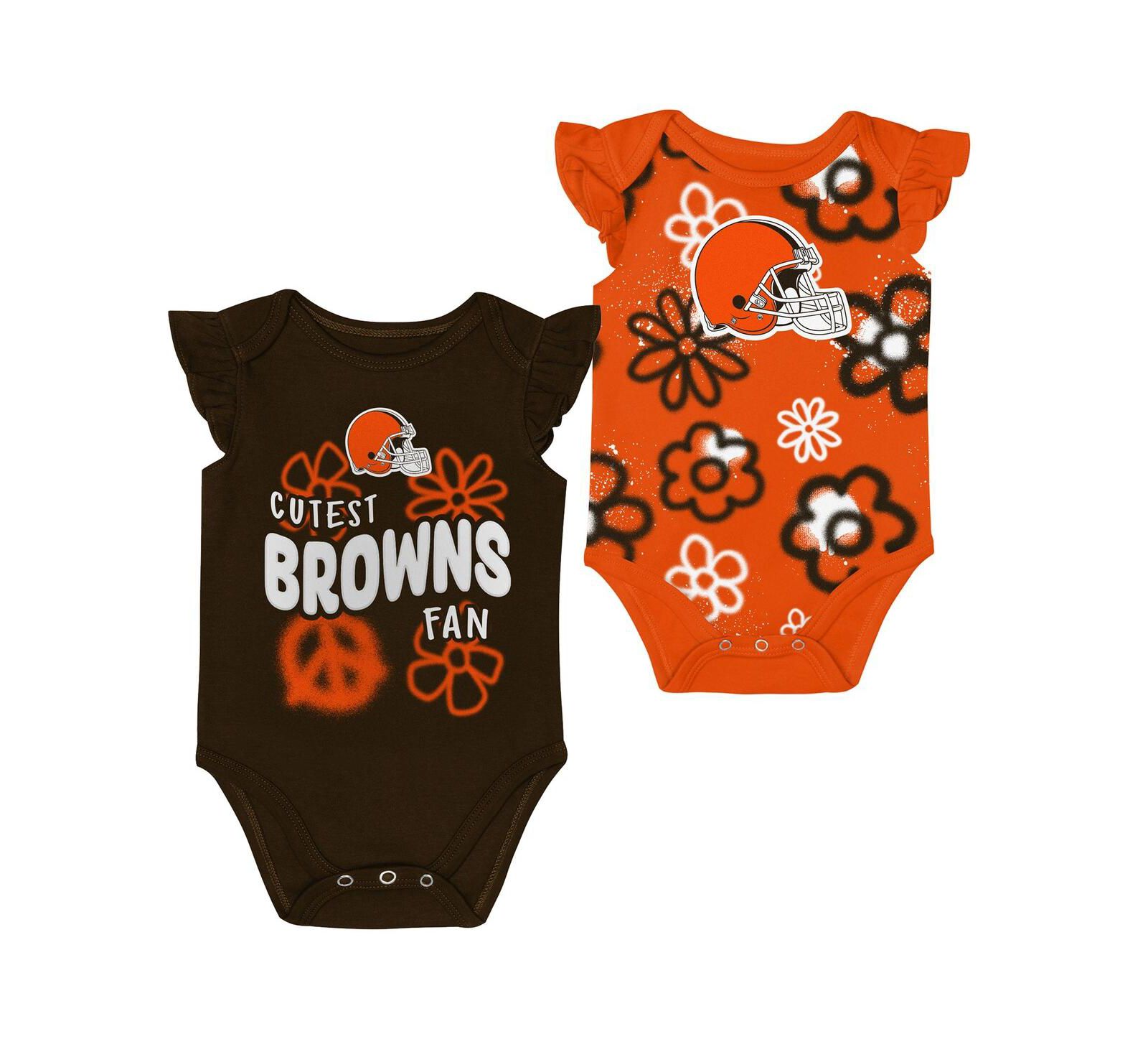 Комплект боди Outerstuff для новорожденных девочек Cleveland Browns The Sunshine