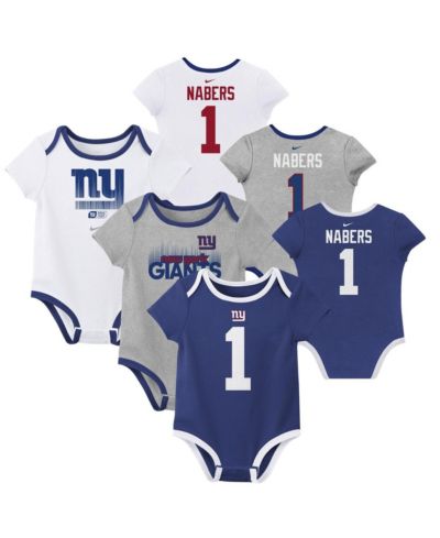 Nike Детский комплект боди из 3 штук Malik Nabers New York Giants Name & Number