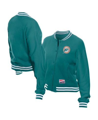 Женская флисовая куртка New Era Miami Dolphins Throwback Full-Snap цвета Aqua