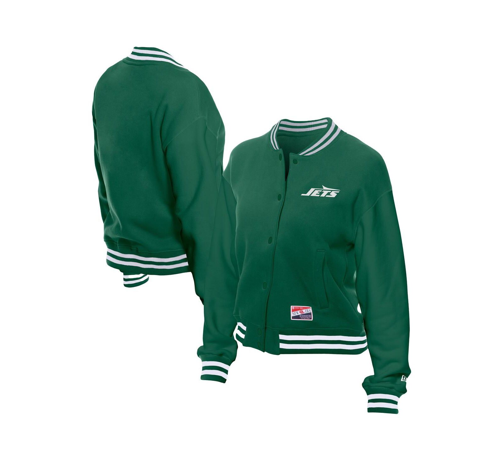 Женская флисовая куртка New Era New York Jets Throwback Full-Snap, Kelly Green