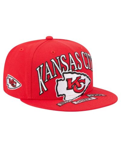 Мужская регулируемая кепка New Era Kansas City Chiefs Red Oversized 59FIFTY