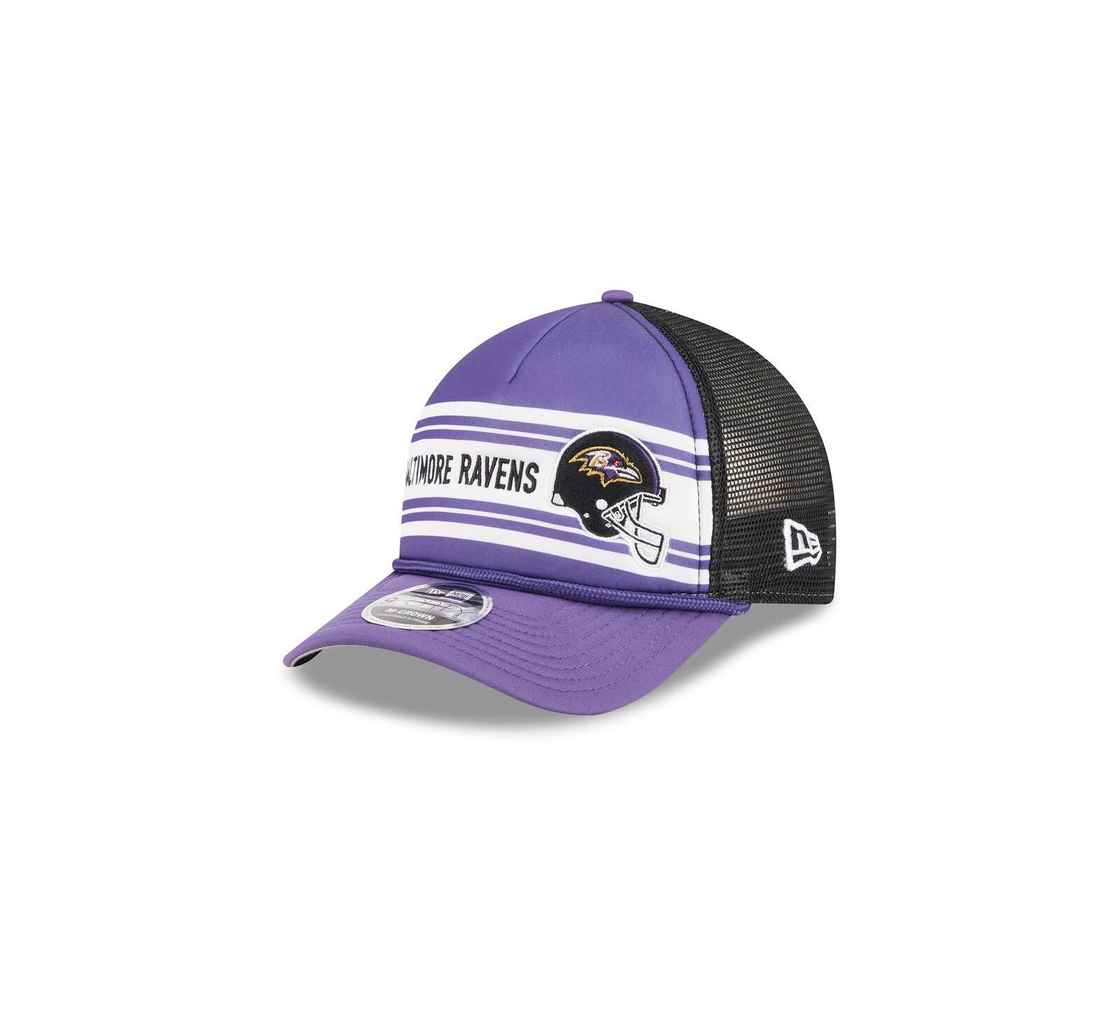 Мужская кепка New Era Baltimore Ravens Linear A-Frame 9FORTY регулируемая фиолетовая