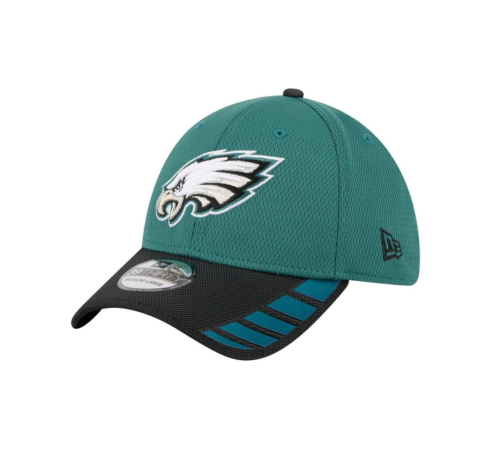New Era Мужская кепка Philadelphia Eagles Midnight Green Visor Hit 39THIRTY Flex