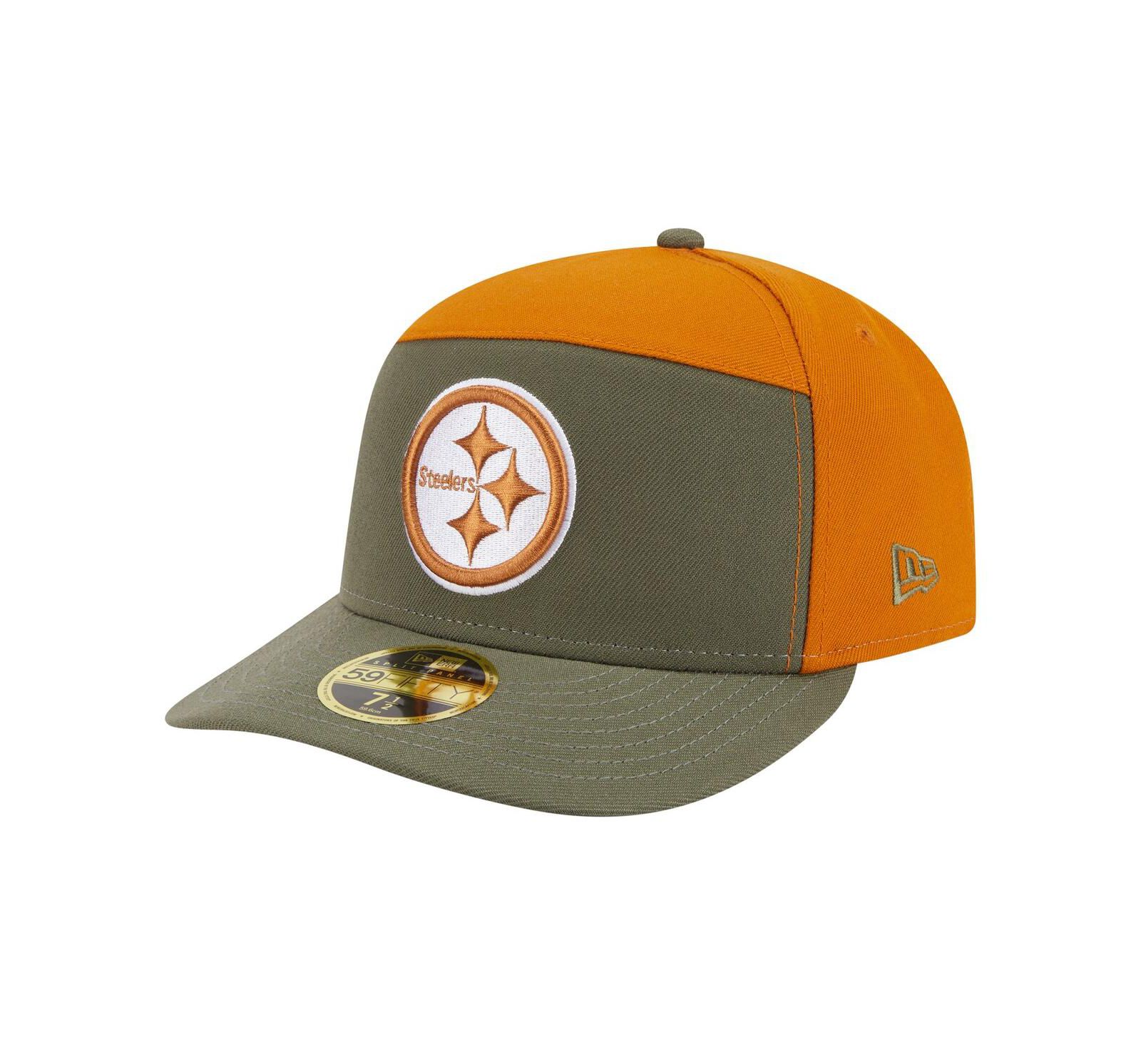 New Era Men's Olive/Brown Pittsburgh Steelers Two-Tone Color Pack Split Panel 59FIFTY Fitted Hat