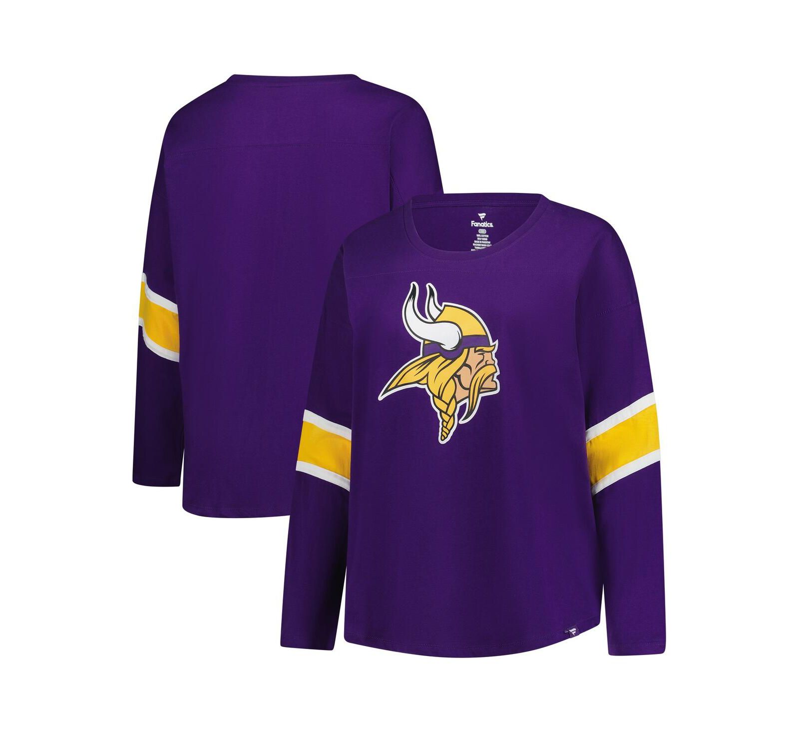 Женская футболка Fanatics Minnesota Vikings Plus Size, фиолетовая с красным