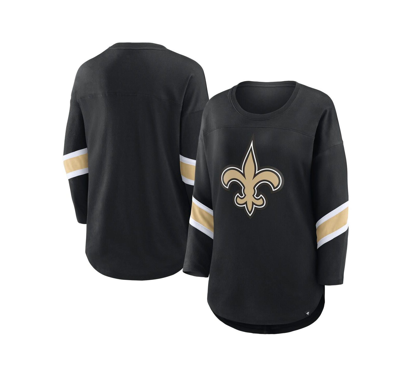 Fanatics Женский T-shirt New Orleans Saints Plus Size Redzone 3/4-Sleeve Scoop Neck Black