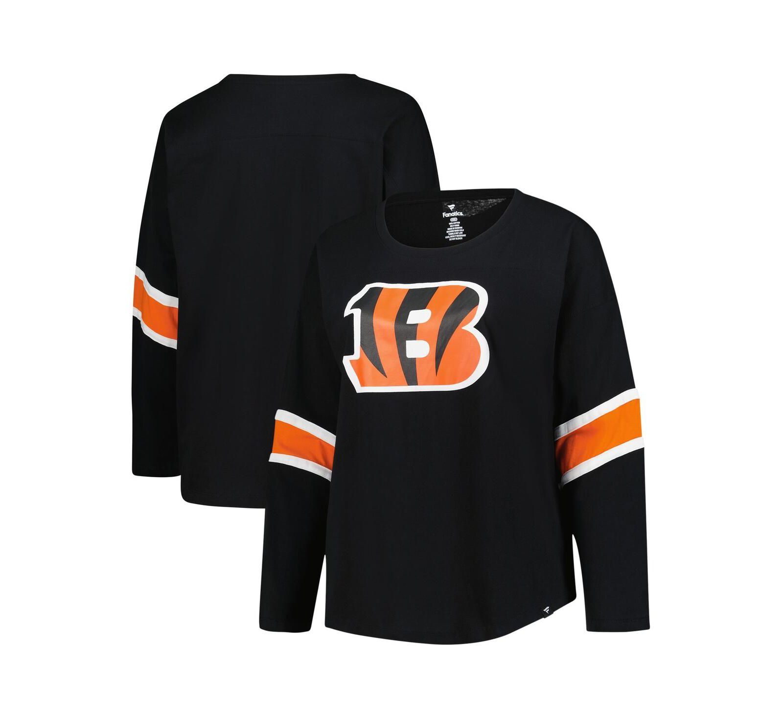 Fanatics Женская футболка Cincinnati Bengals Plus Size Redzone 3/4-Sleeve Scoop Neck Black