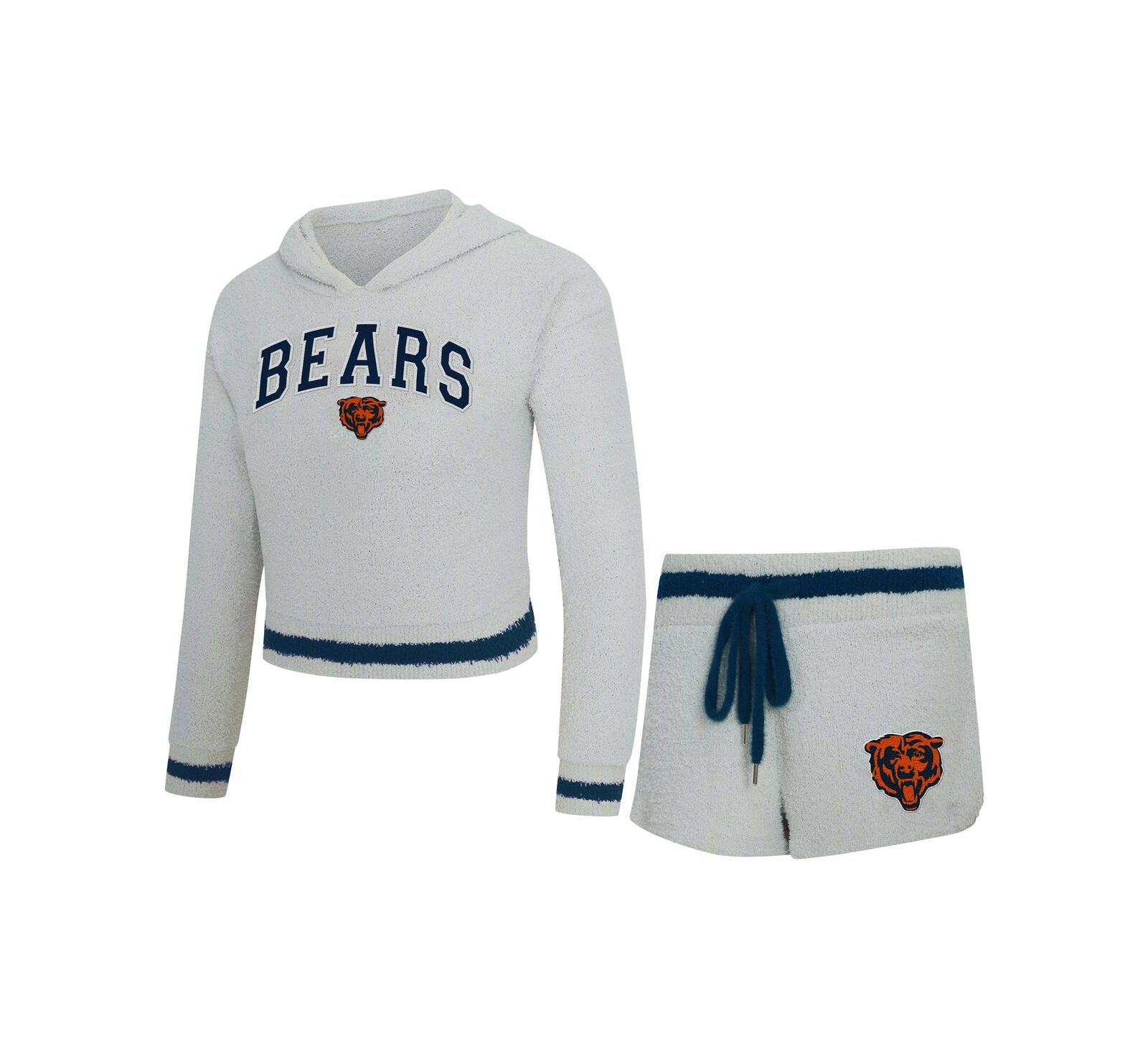 Женский комплект Concepts Sport Gray Chicago Bears Whitley Long Sleeve Hoodie Top Shorts Set