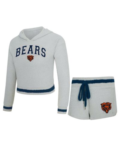 Concepts Sport Women's Gray Chicago Bears Whitley Long Sleeve Hoodie Top Shorts Set