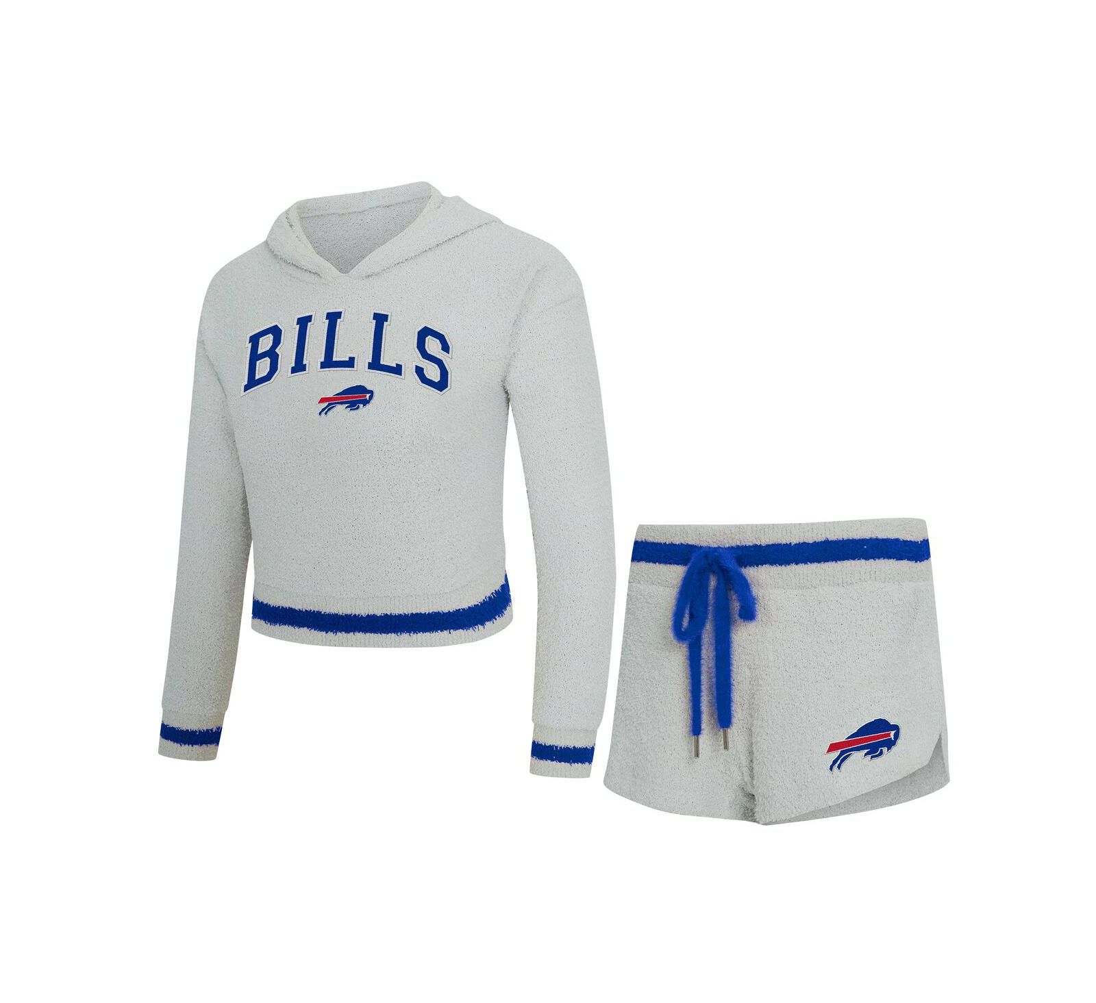 Concepts Sport Женский комплект: худи и шорты Buffalo Bills Whitley, серый