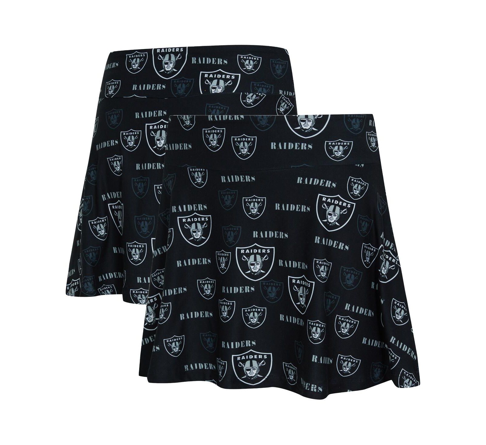 Женская юбка-шорты Concepts Sport Black Las Vegas Raiders Mosaic Allover Print