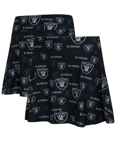 Женская юбка-шорты Concepts Sport Black Las Vegas Raiders Mosaic Allover Print
