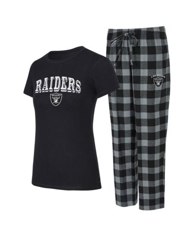 Женский фланелевый пижамный комплект Concepts Sport Las Vegas Raiders (футболка и брюки), 2 части