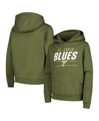 Детский флисовый худи LevelWear Big Boys and Girls оливкового цвета с принтом St. Louis Blues Podium