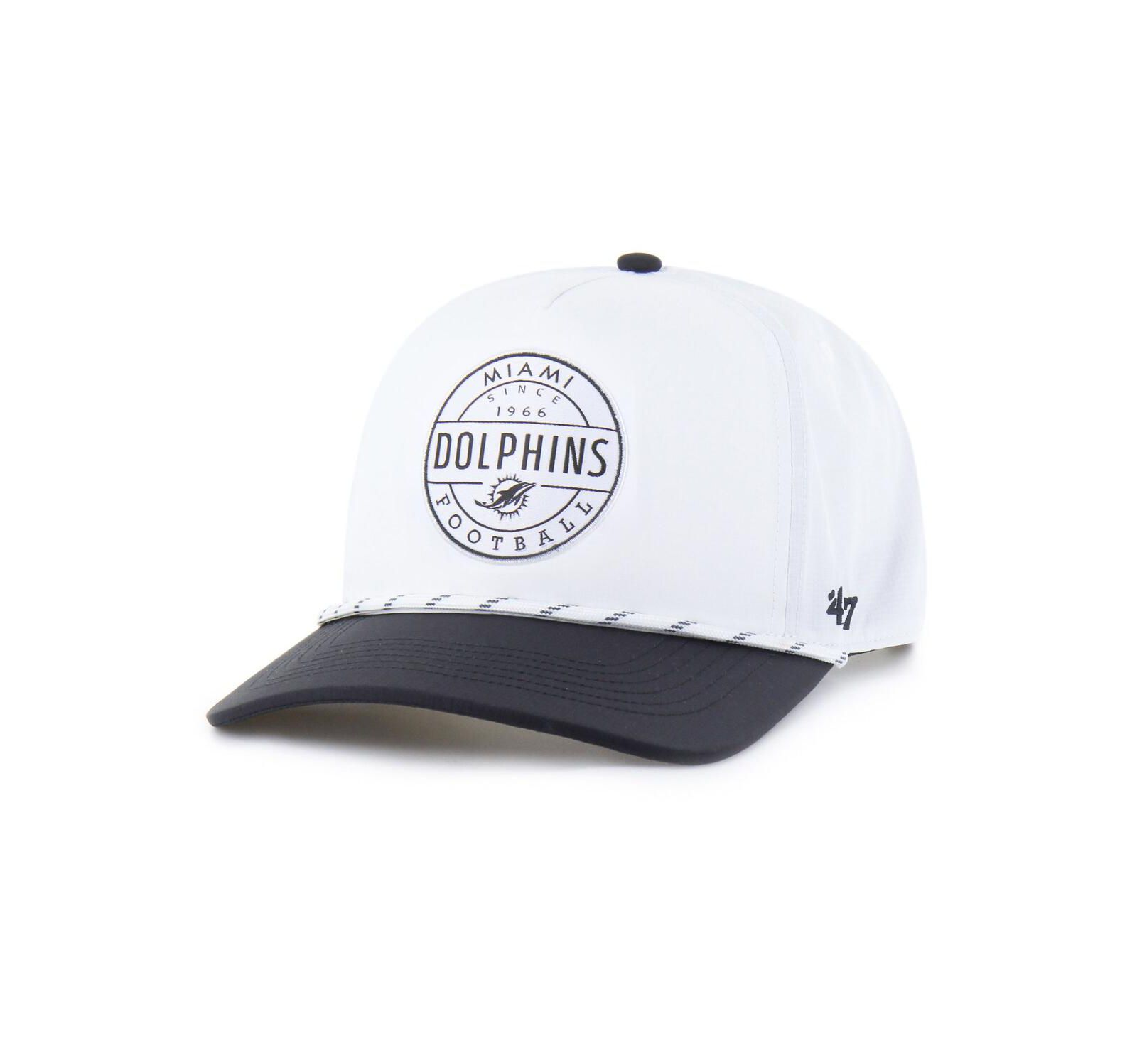 Мужская кепка '47 Brand White/Black Miami Dolphins Suburbia Hitch Two-Tone Adjustable