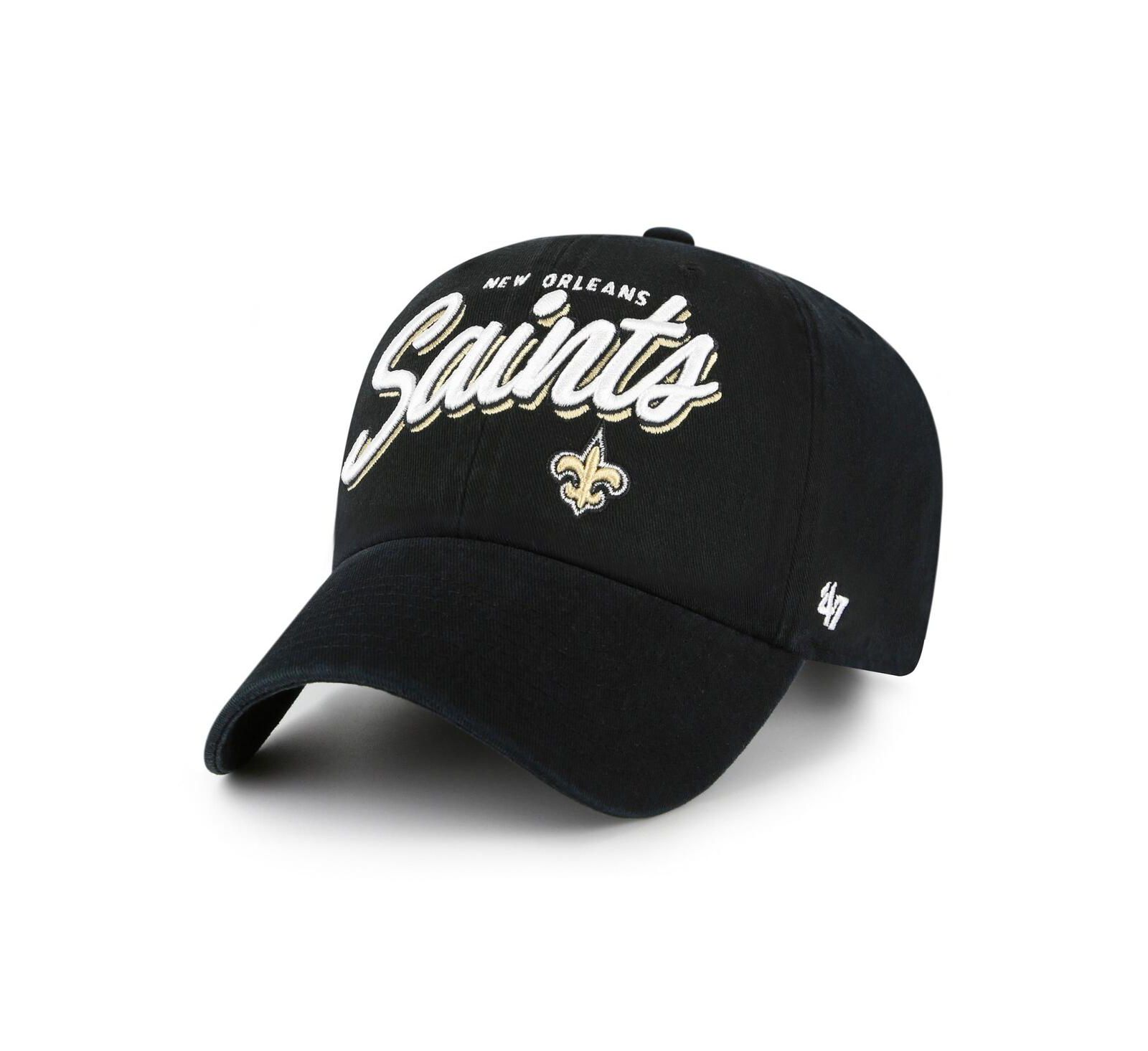 Женская кепка '47 Brand Black New Orleans Saints Ariana Clean Up