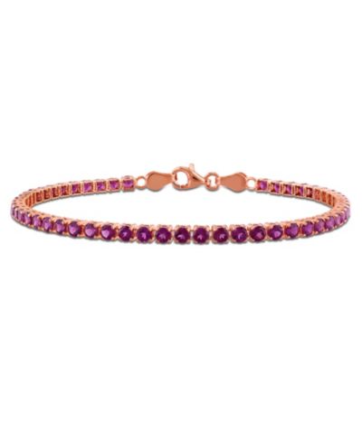 Браслет-теннис Macy's с изумрудом Lab Grown (4-1/2 ct. t.w.) в серебре с позолотой 18k Gold