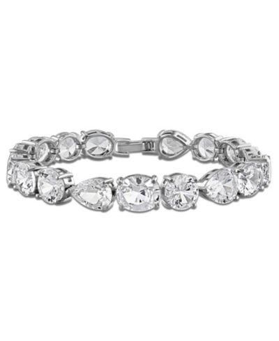 Macy's Lab Grown White Sapphire (45 ct. t.w.) Bracelet in Sterling Silver