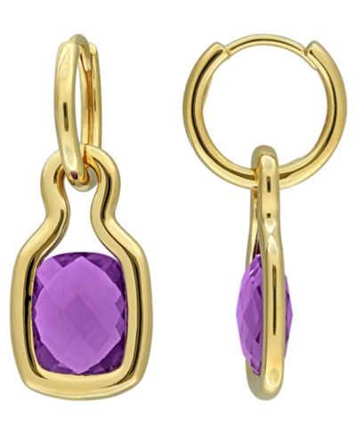 Серьги-подвески Macy's Amethyst (5-1/5 ct. t.w.) 18k Gold Flash Plated Sterling Silver