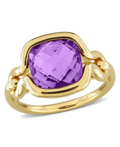Кольцо Macy's Amethyst (4-1/2 ct. t.w.) Solitaire в 18k Gold Flash Plated Sterling Silver