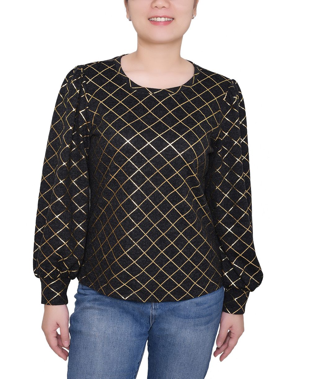NY Collection Женский Bishop Sleeve Pullover Top