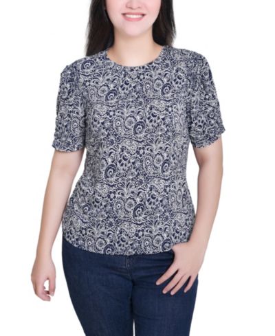 NY Collection Women's Short Sleeve Scoop Neck Top
