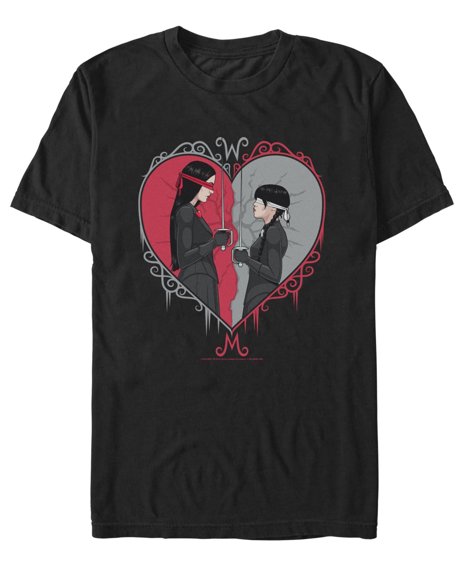 Fifth Sun Men's Wednesday Addams Face to Face T-Shirt