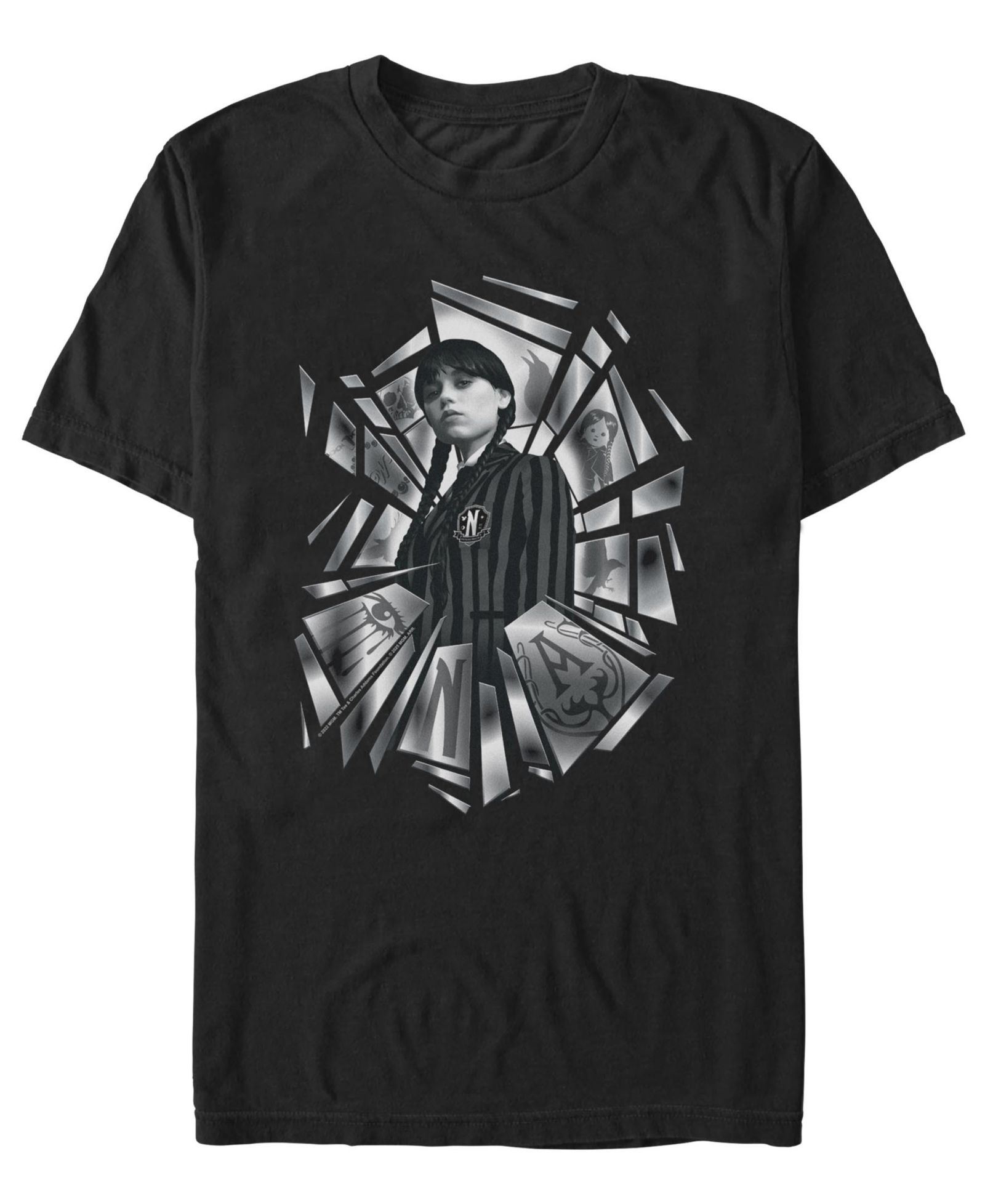 Fifth Sun Men's Wednesday Addams Broken Glass T-Shirt