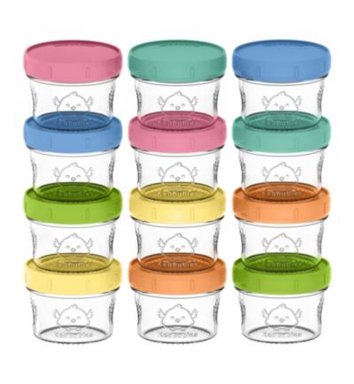 Набор из 12 контейнеров для детского питания KeaBabies 4 oz Leak-Proof BPA Free Glass